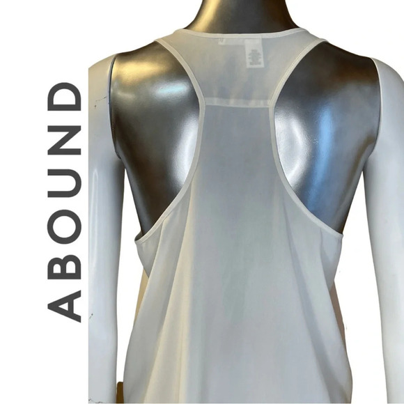 🛍️3/$40 Abound Cream Sleeveless Racerback Long Tunic Top Size Medium - Picture 6 of 7